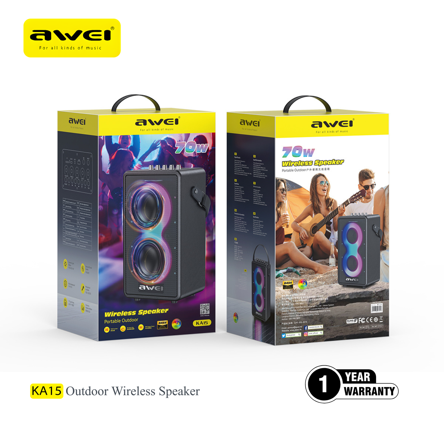 Awei Pakistan KA15 outdoor Bluetooth speaker bass heavy