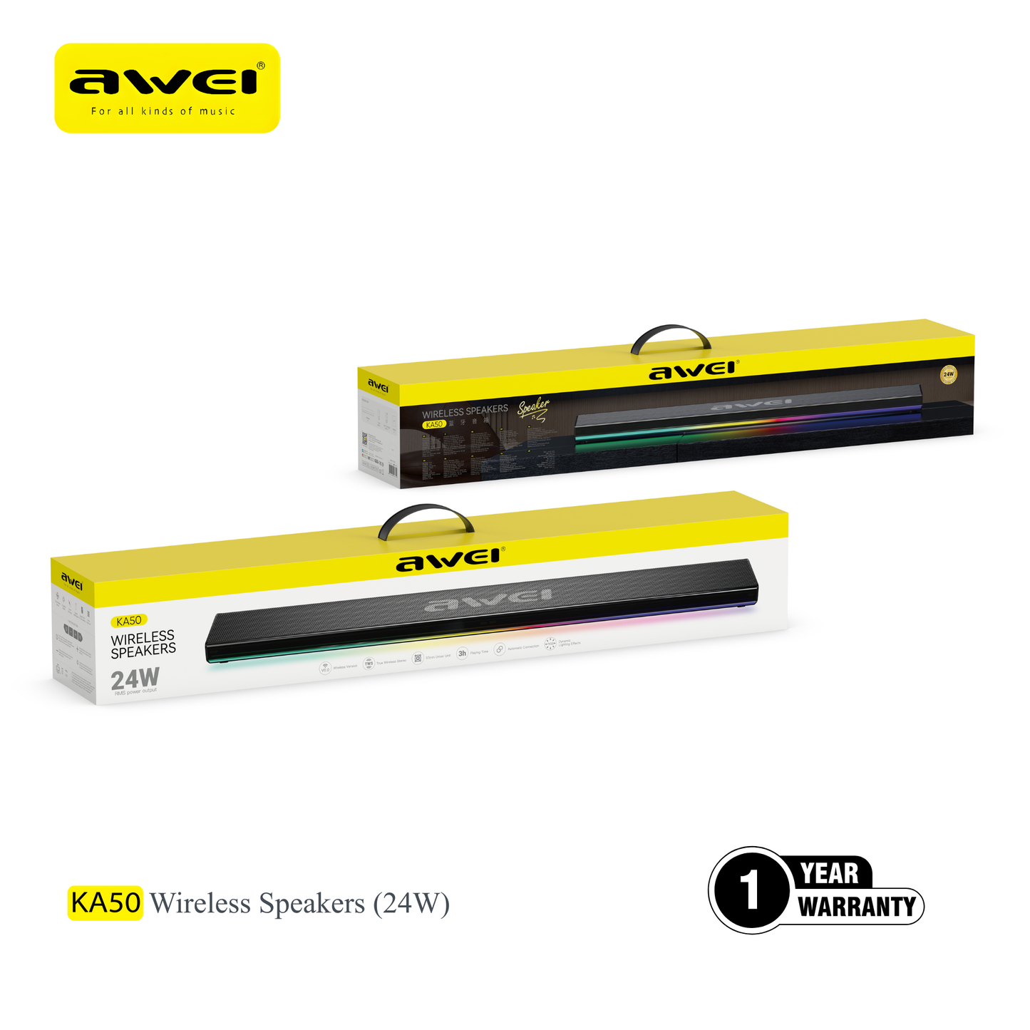 Awei KA50 USB AUX TF card Bluetooth speaker party speaker colorful RGB lighting ABS body