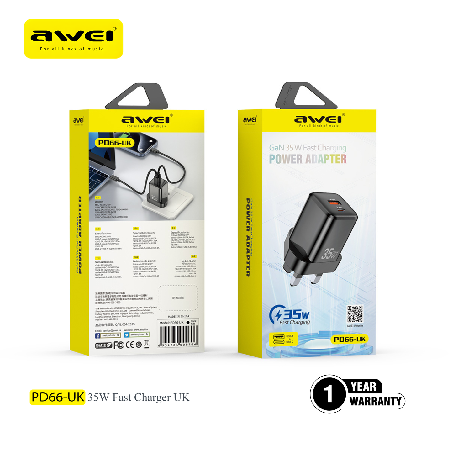 Awei PD66 US charger multiple device fast charging Pakistan