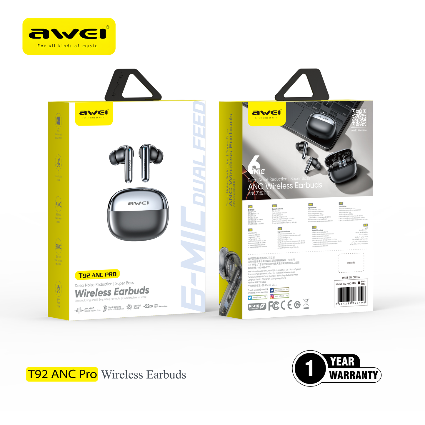 Awei Pakistan earbuds with in ear detection smart sensor