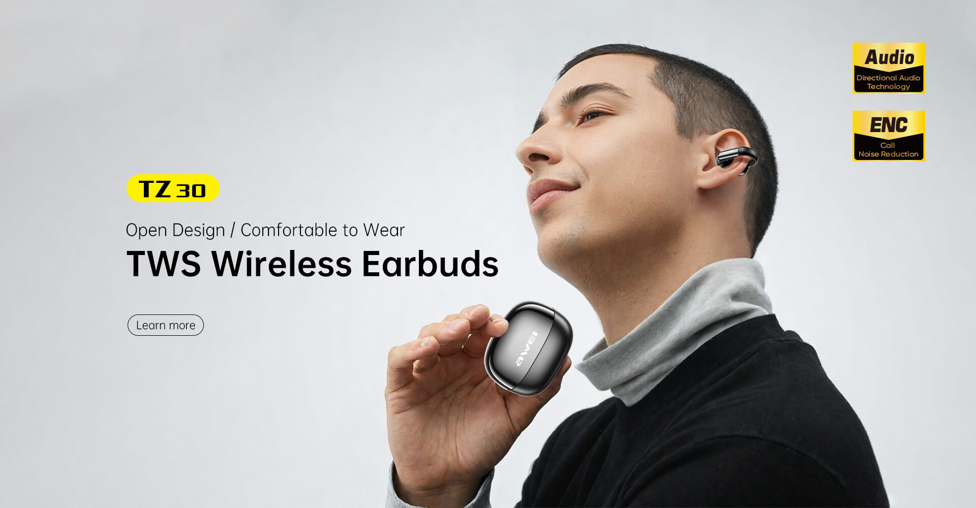 Awei TWS earbuds deep bass sound with mic portable design