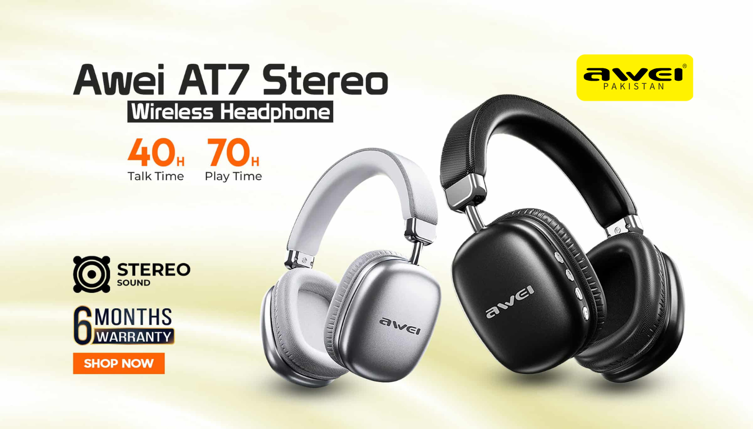 Awei AT7 Stereo wireless headphones with specifications Pakistan