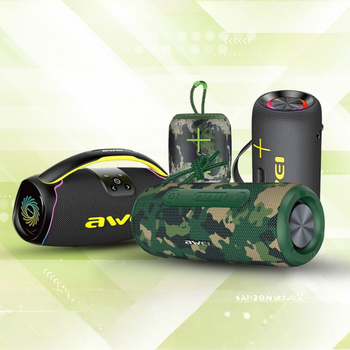Awei Four portable speakers with different designs Pakistan