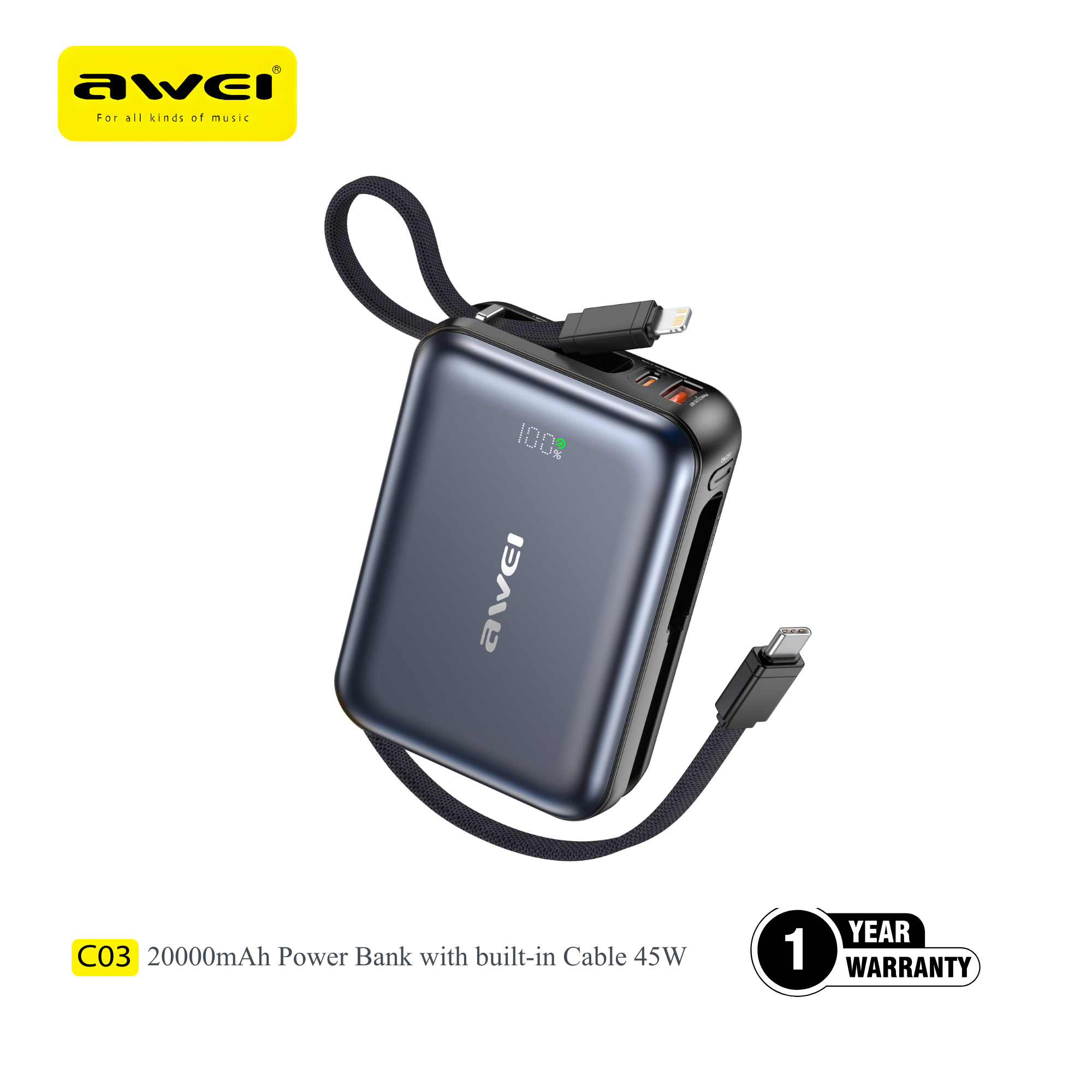 Awei portable power bank multi device charging Pakistan