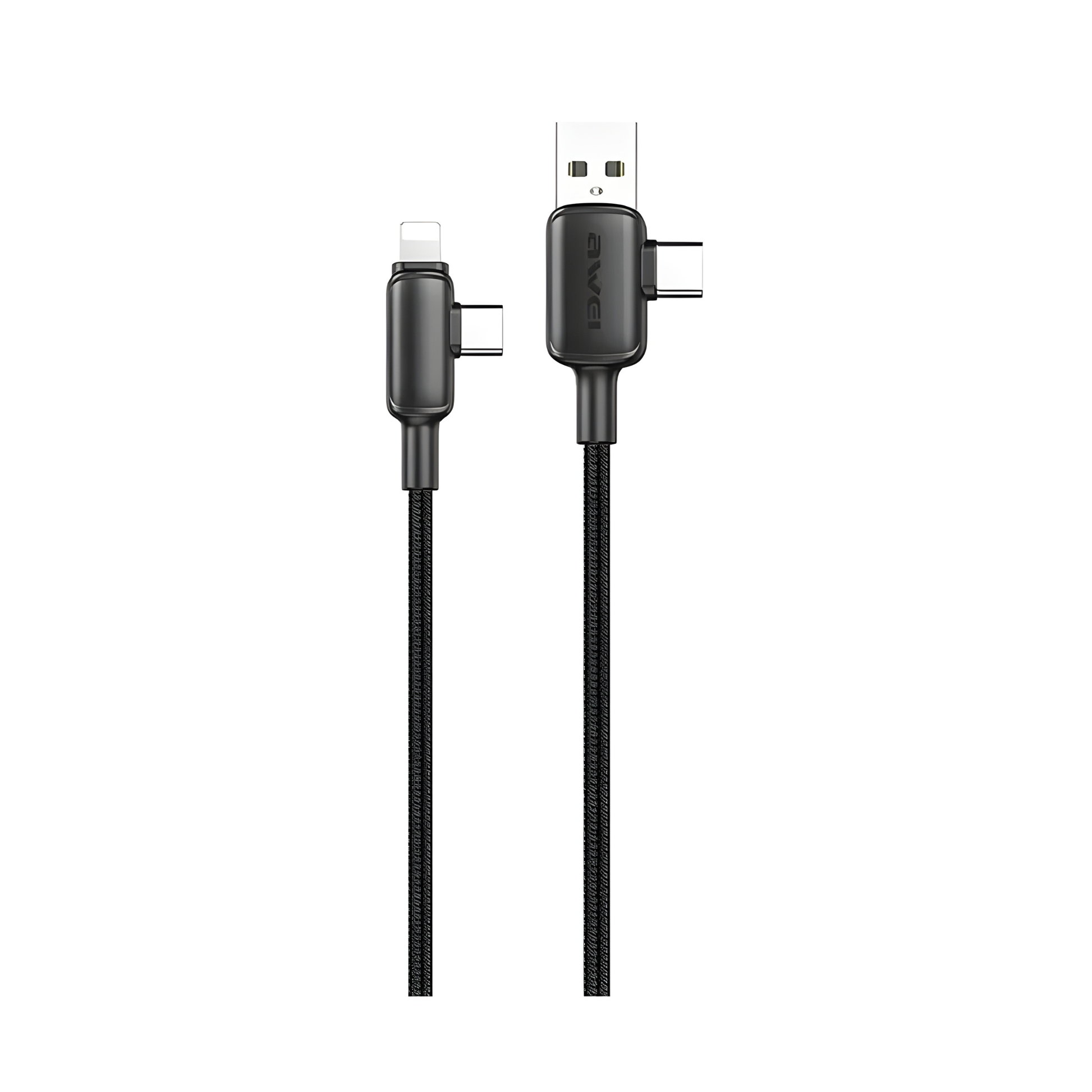 Awei CL 184 3 in 1 fast charging cable 2 meter long cable multi charging cable type c to lightning usb fast charge Pakistan