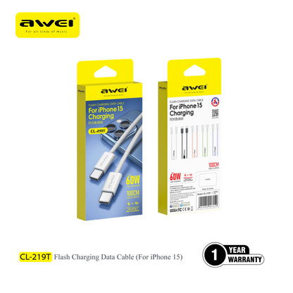 AWEI CL-219T Type-C to Type-C Fast Charging Cable 60W
