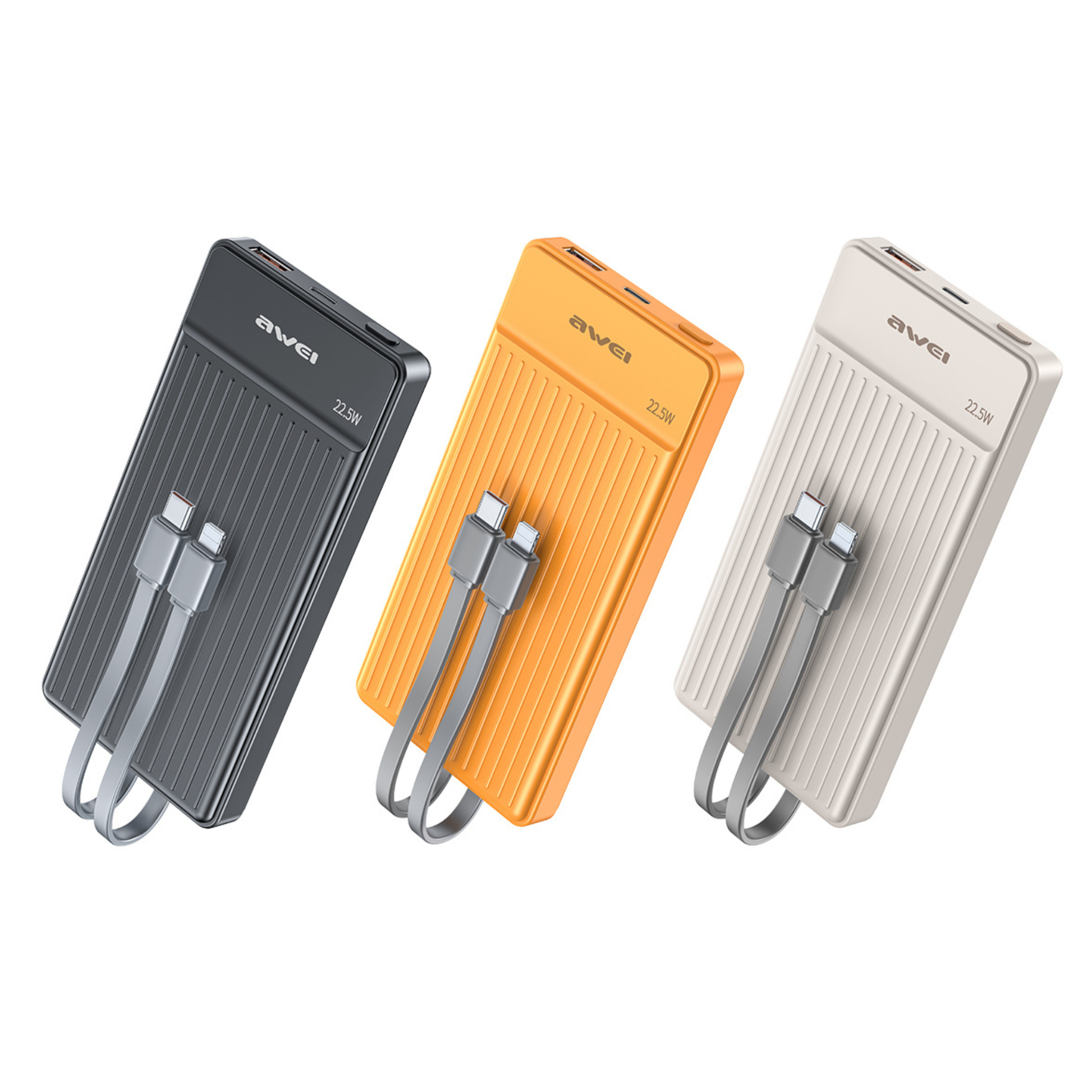 Awei P88K 10000mAh power bank built in type c lightning cable Pakistan