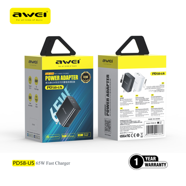 Awei GaN charger low heat compact travel charger Pakistan