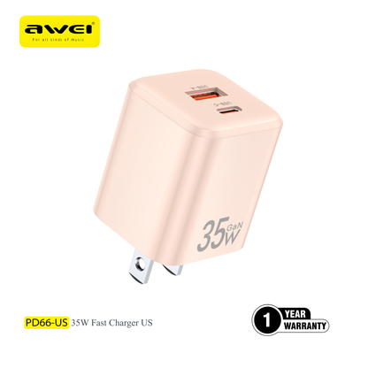 AWEI PD66-US 35W Fast Charger | Dual Port Adapter