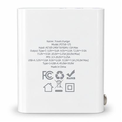 AWEI PD58 65W Fast Charger | Dual Port Adapter