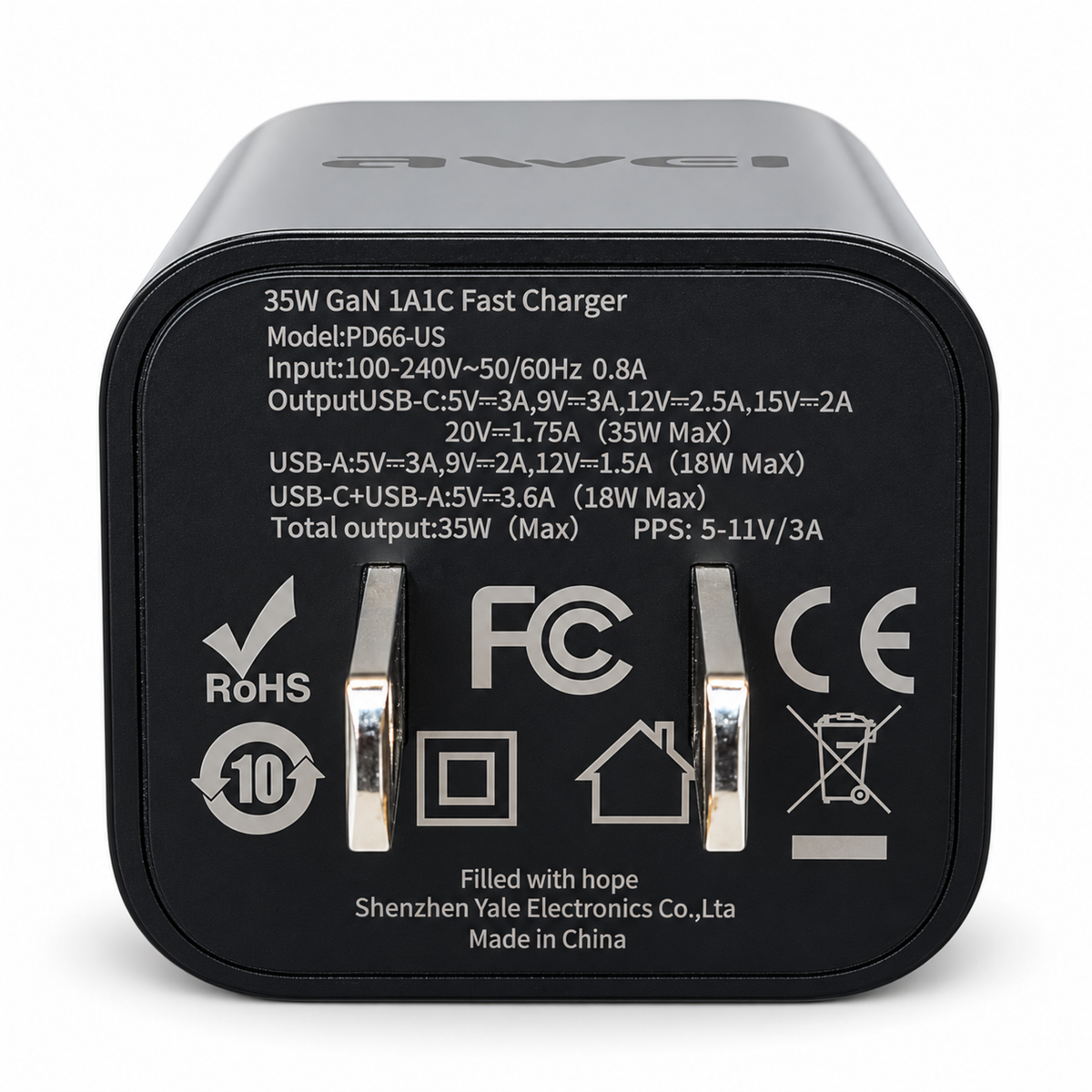 AWEI PD66-US 35W Fast Charger | Dual Port Adapter