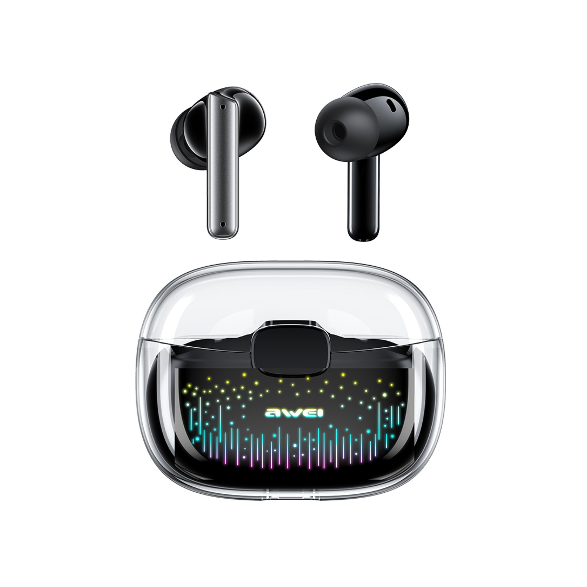  Awei T52 ANC wireless earbuds RGB breathing light case Pakistan