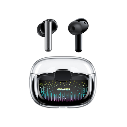  Awei T52 ANC wireless earbuds RGB breathing light case Pakistan