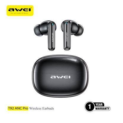 Awei T92 Pro in ear earbuds deep noise cancellation 13mm driver wireless earbuds high quality sound Pakistan