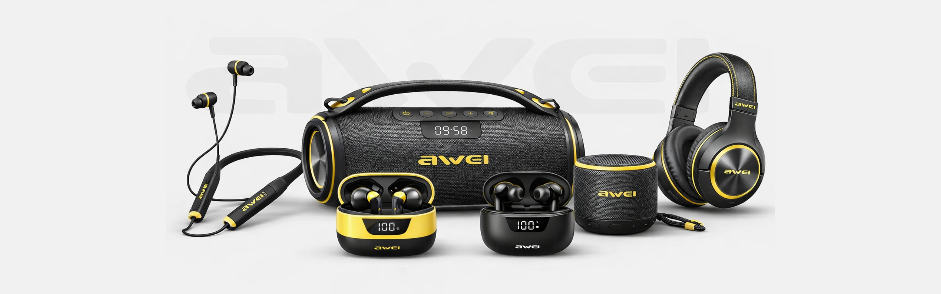AWEI electronic devices including a speaker, headphones, and earbuds Pakistan