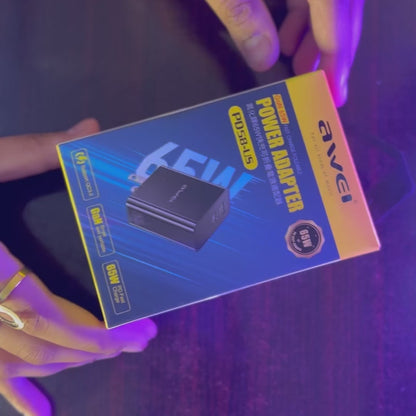 AWEI PD58 65W Fast Charger | Dual Port Adapter